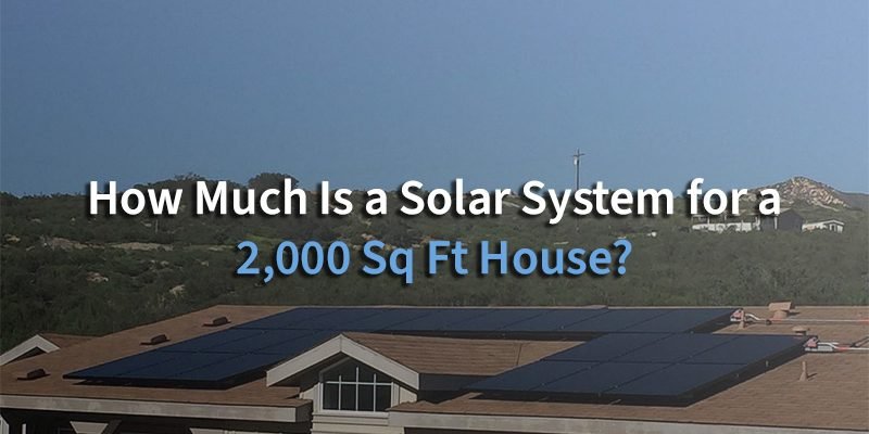 Solar panels installed on a 2000 sq ft home roof in 2025