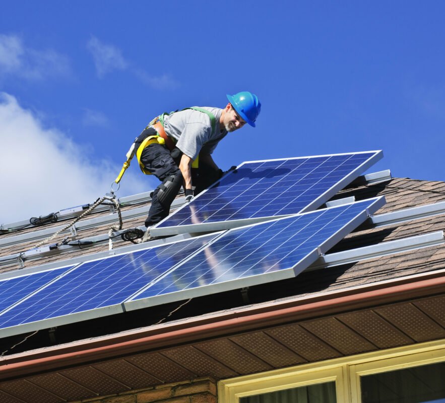 Residential solar panel installation in Norwalk, California under sunny skies