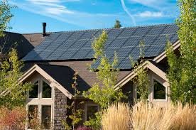 Solar panel installation on a Pasadena, CA home with clear skies and palm trees