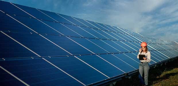 Residential solar panel installation in Burbank, CA with clear sunny skies