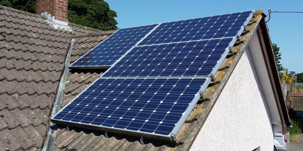Residential solar panel installation in Carson, California on a sunny day