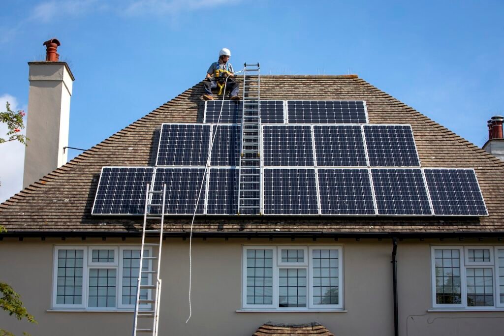 Residential rooftop solar panel installation in Palmdale, California