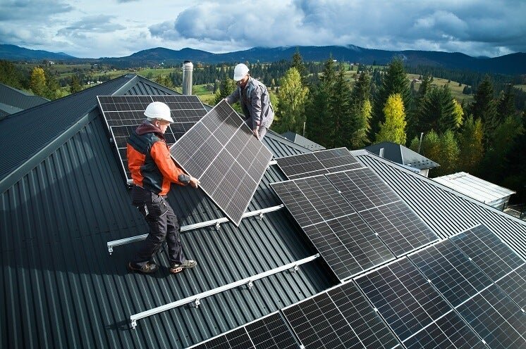 Residential solar panel installation in Whittier, California on a sunny day